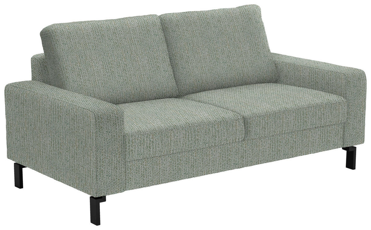 2-SITZER-SOFA in Flachgewebe Platinfarben  - Platinfarben/Schwarz, Design, Textil/Metall (178/86/97cm) - Hom`in