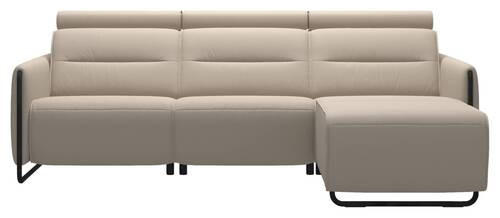 ECKSOFA in Echtleder Grau, Schwarz  - Schwarz/Grau, Natur, Leder/Metall (248/184cm) - Stressless