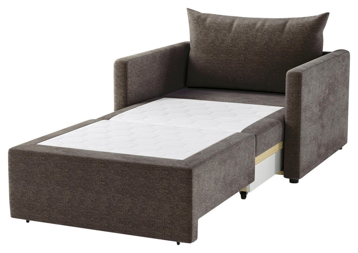 SCHLAFSESSEL Flachgewebe Braun  - Schwarz/Braun, Design, Kunststoff/Textil (92/89/103cm) - MID.YOU