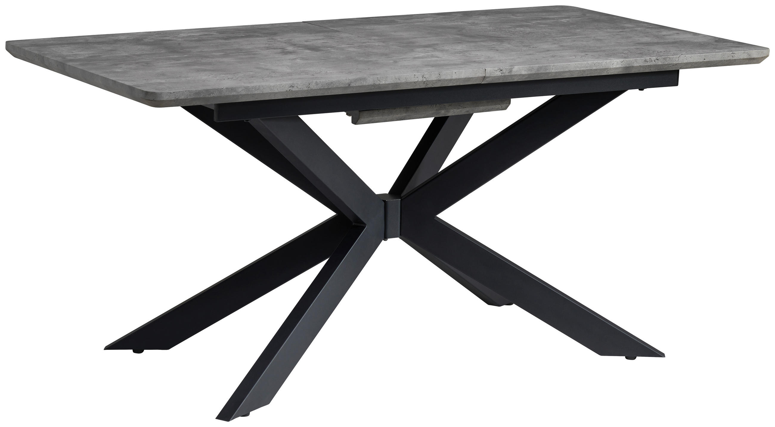 ESSTISCH in Metall, Holzwerkstoff  - Schwarz/Grau, KONVENTIONELL, Holzwerkstoff/Metall (160-200/76/90cm) - MID.YOU