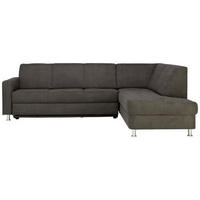 ECKSOFA Grau Flachgewebe  - Chromfarben/Grau, Design, Kunststoff/Textil (256/198cm) - Xora