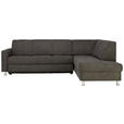 ECKSOFA Grau Flachgewebe  - Chromfarben/Grau, Design, Kunststoff/Textil (256/198cm) - Xora