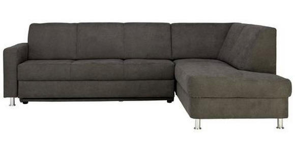 ECKSOFA Grau Flachgewebe  - Chromfarben/Grau, Design, Kunststoff/Textil (256/198cm) - Xora