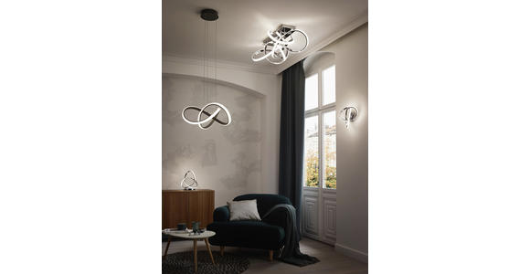 LED-DECKENLEUCHTE - Chromfarben, Design, Kunststoff/Metall (90/30,8/57cm) - Ambiente