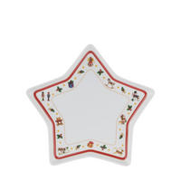 SERVÍROVACIA TÁCKA  19 cm   - biela/červená, Konventionell, keramika (19cm) - X-Mas
