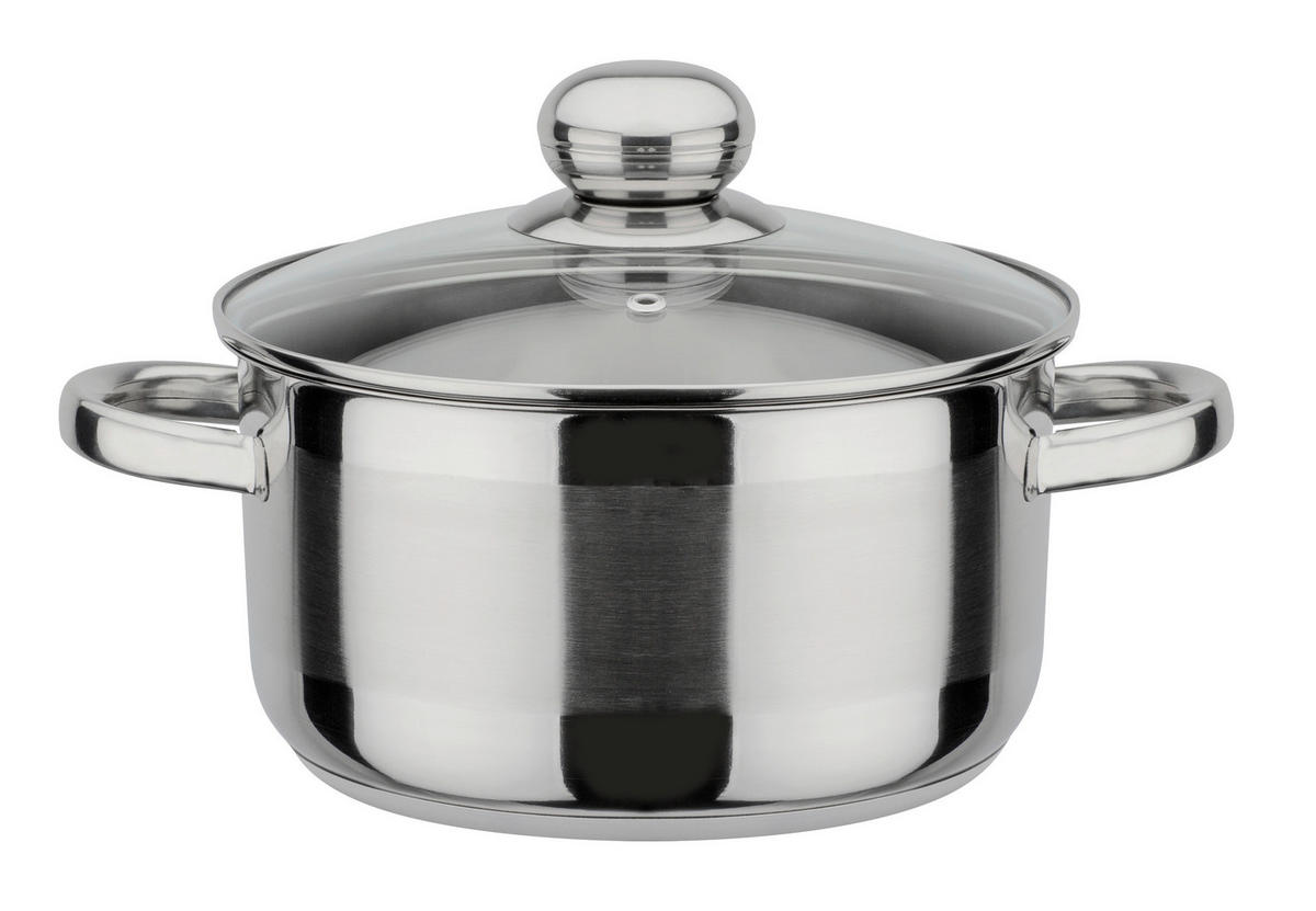 KOCHTOPFSET SILVERSTAR 5-teilig  - Klar/Edelstahlfarben, Basics, Glas/Metall - GSW