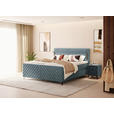 BOXSPRINGBETT 160/200 cm in Petrol - Petrol/Schwarz, Design, Textil/Metall (160/200cm) - Esposa