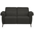 2-SITZER-SOFA  in Echtleder Mokka   - Schwarz/Mokka, Design, Leder/Metall (162/79/104cm) - Belluti