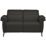 2-SITZER-SOFA in Echtleder Mokka - Schwarz/Mokka, Design, Leder/Metall (162/79/104cm) - Belluti