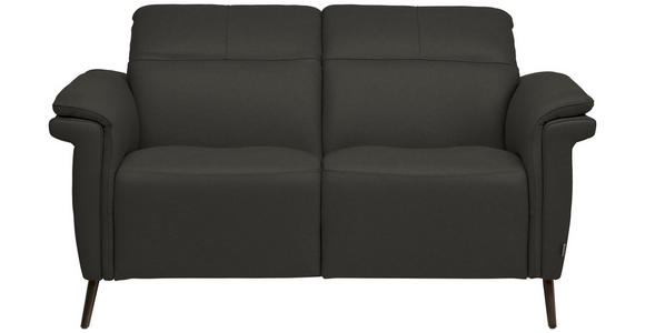 2-SITZER-SOFA  in Echtleder Mokka   - Schwarz/Mokka, Design, Leder/Metall (162/79/104cm) - Belluti