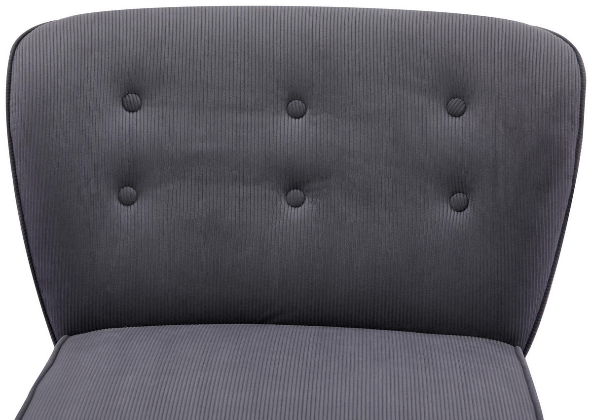 SESSEL in Cord Grau  - Naturfarben/Grau, Design, Holz/Textil (75/82/80cm) - Livetastic