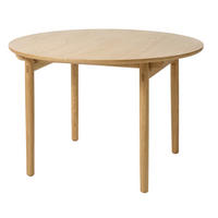 MATBORD ekfärgad rund  utdragbar, finns i olika storlekar  - ekfärgad, Design, trämaterial (120/120/75cm) - Lomoco