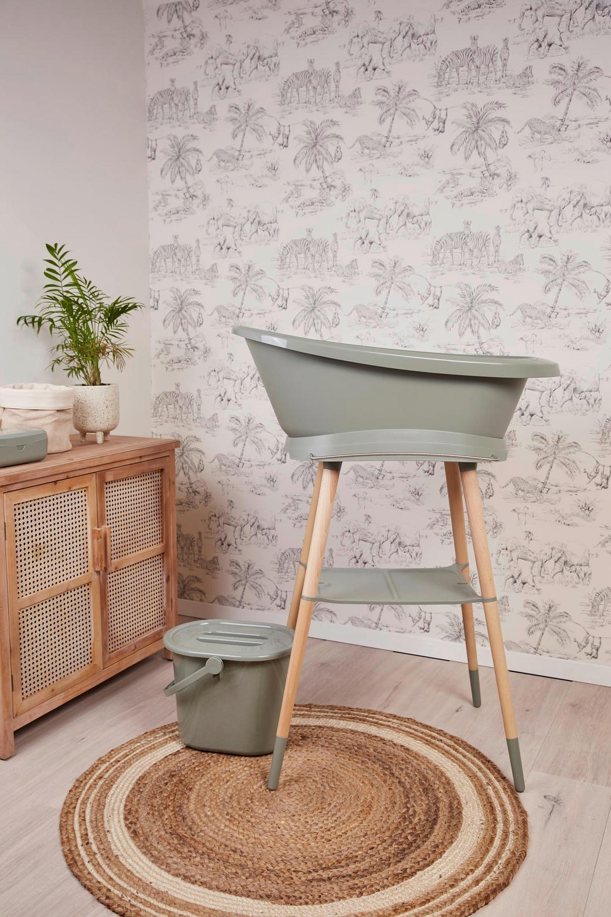 BADEWANNENSTÄNDER Breeze Green  - Grün, Basics, Holz (49,8/60/83,4cm) - Bebe Jou