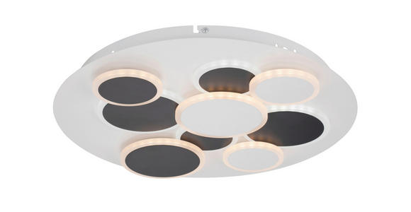 LED-DECKENLEUCHTE 46,8/6 cm - Schwarz/Weiß, Trend, Kunststoff/Metall (46,8/6cm) - Novel