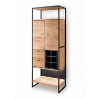 HIGHBOARD  64/173/39 cm 2 Schublade(n)  - Eichefarben/Schwarz, Design, Holz/Metall (64/173/39cm) - Linea Natura