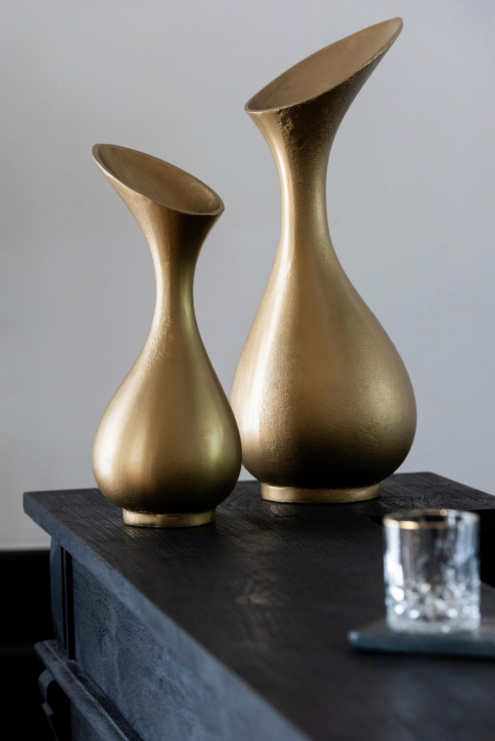 DEKOVASE  - Goldfarben, Basics, Metall (19/17/45cm)