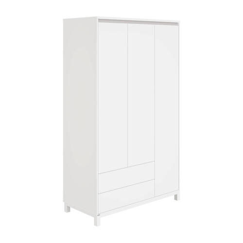 BABYKLEIDERSCHRANK Olli Weiß, Grau - Weiß/Grau, Basics, Holzwerkstoff (123,5/204,0/56,1cm) - Paidi