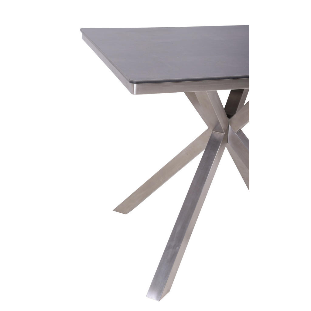 Thumbnail - Gardenson Gartentisch, Silber, Dunkelbraun, Metall, Kunststoff, quadratisch, eckig, X-Form, 90x75x90 cm, gastro- und obj...