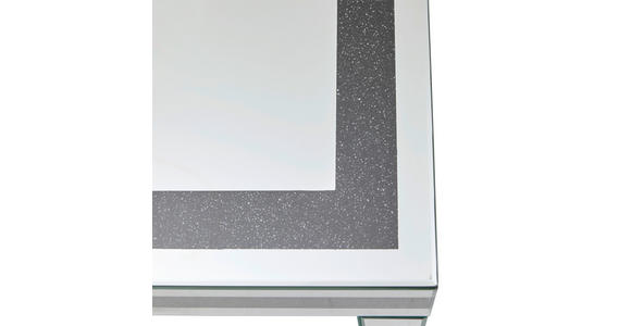 BEISTELLTISCH 50/50/60 cm Schwarz, Silberfarben quadratisch  - Silberfarben/Schwarz, LIFESTYLE, Glas/Holzwerkstoff (50/50/60cm) - Xora