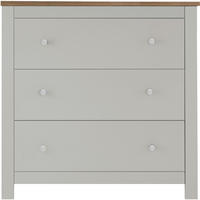 KOMMODE Emerald 79/81/35 cm 3 Schublade(n)  - Silberfarben/Creme, Design, Holzwerkstoff/Metall (79/81/35cm) - MID.YOU