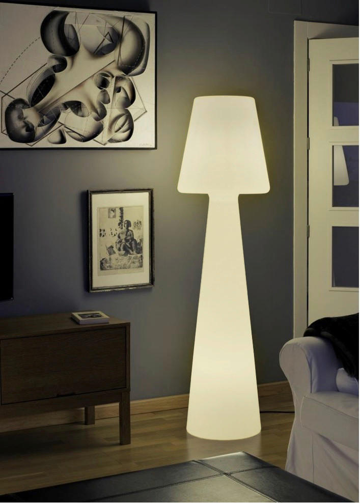 LED-STEHLEUCHTE Lola 45/165 cm   - Weiß, MODERN, Kunststoff (45/165cm) - New Garden