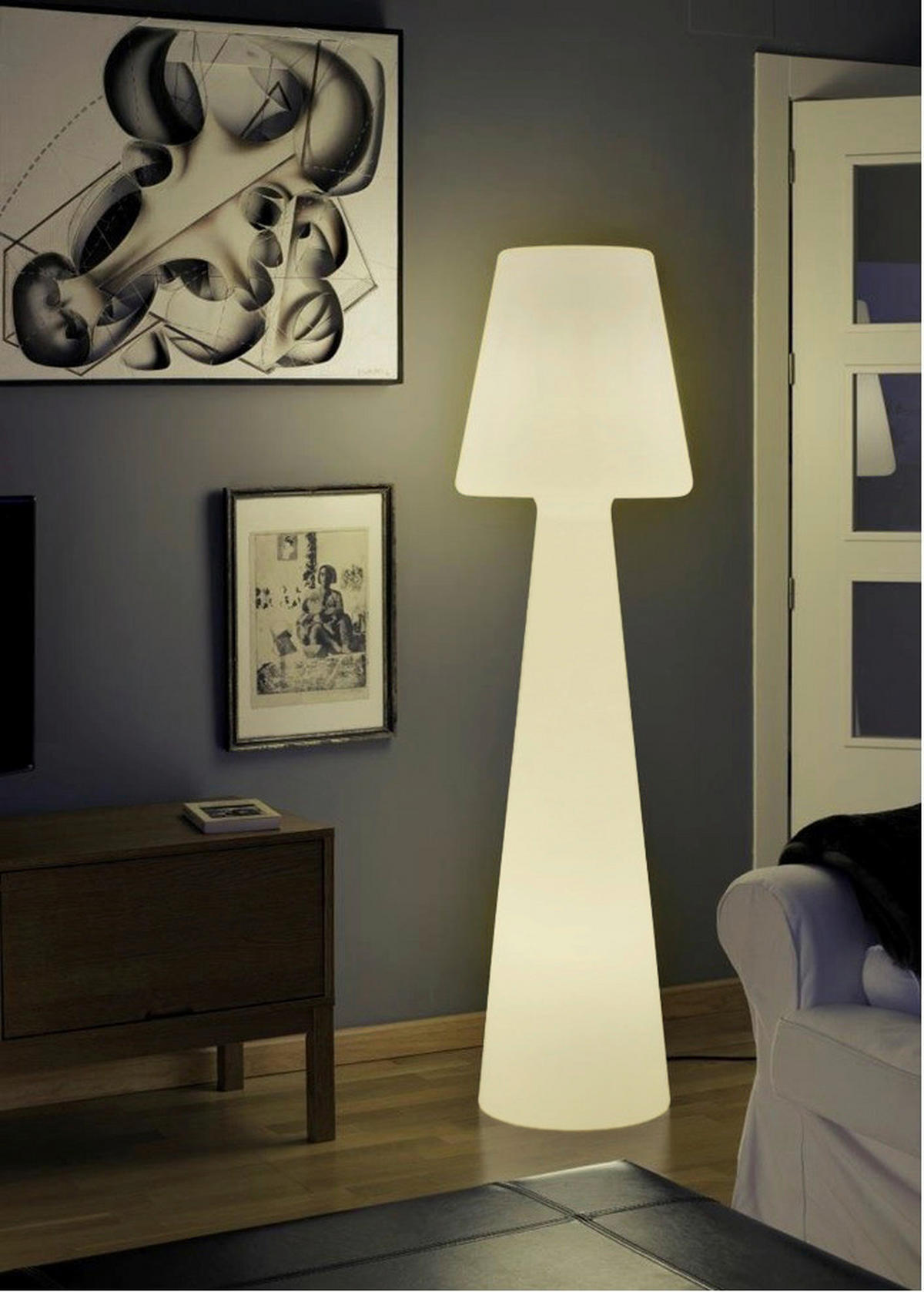 LED-STEHLEUCHTE Lola 45/165 cm   - Weiß, MODERN, Kunststoff (45/165cm) - New Garden