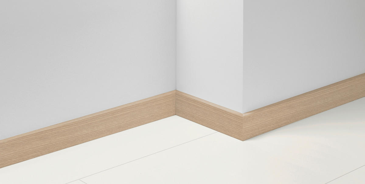 SOCKELLEISTE Weiß, Eichefarben  - Eichefarben/Weiß, Basics, Holzwerkstoff (220/1,65/7cm) - Parador