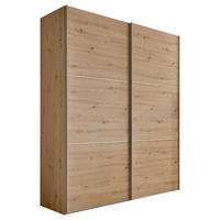 SCHWEBETÜRENSCHRANK in Eiche Artisan  - Alufarben/Eiche Artisan, Holzwerkstoff/Metall (200/222/68cm) - Moderano
