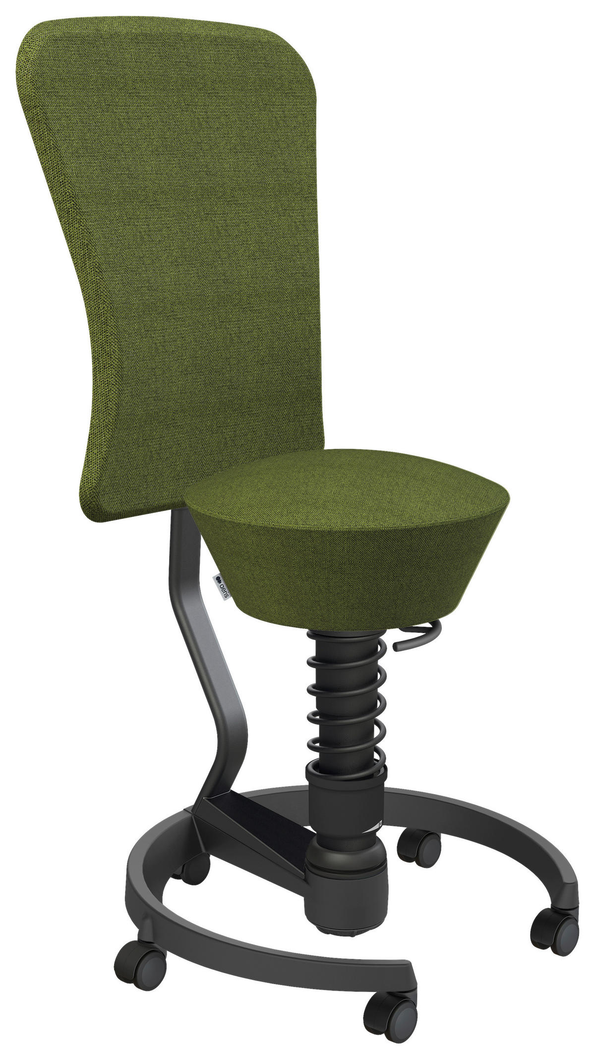 BÜROHOCKER   Grün, Schwarz  - Schwarz/Grün, Basics, Kunststoff/Textil (55/105,115/55cm) - Aeris