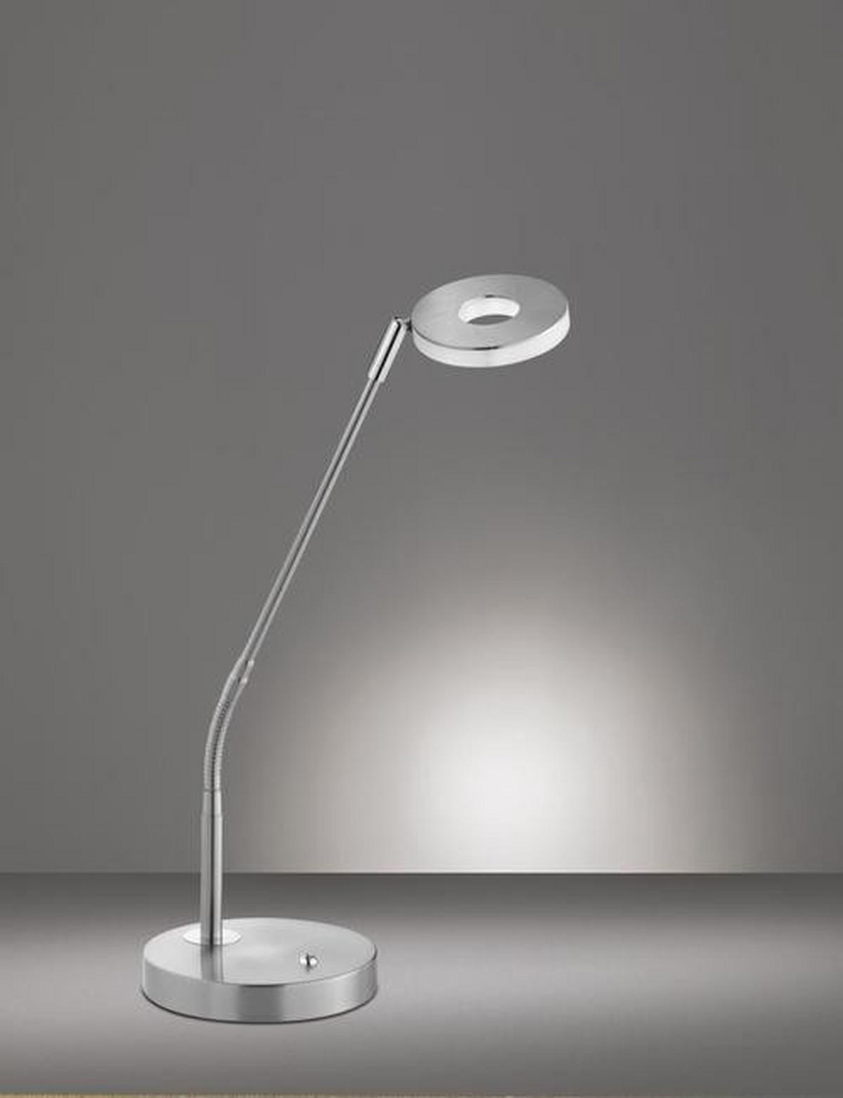 LED BORDSLAMPA - kromfärg/nickelfärgad, Design, metall/glas (16/60cm) - Fischer & Honsel