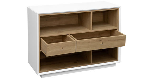 AKTENREGAL Weiß, Eiche Artisan  - Weiß/Eiche Artisan, Design, Holzwerkstoff (100/74/40cm) - Venda