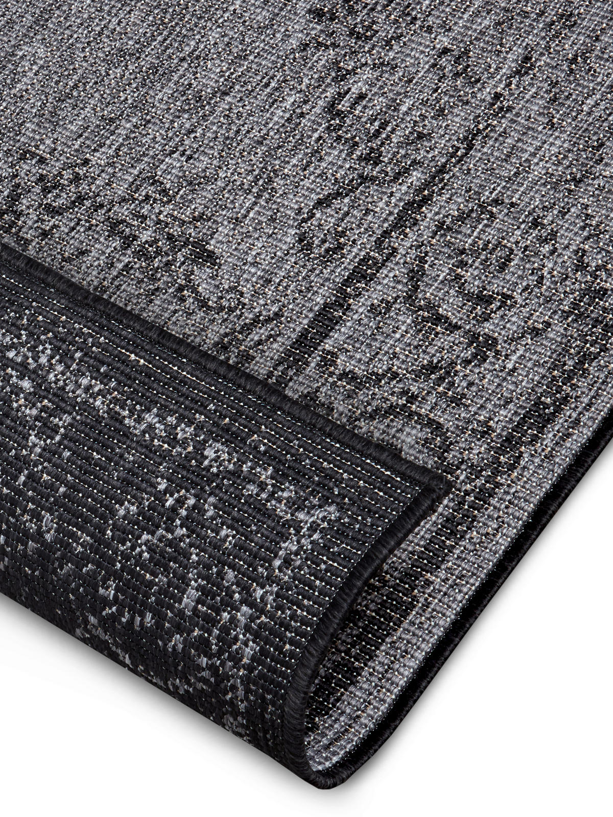 OUTDOORTEPPICH 80/150 cm Twin Supreme Grau, Schwarz  - Schwarz/Grau, Design, Kunststoff (80/150cm)