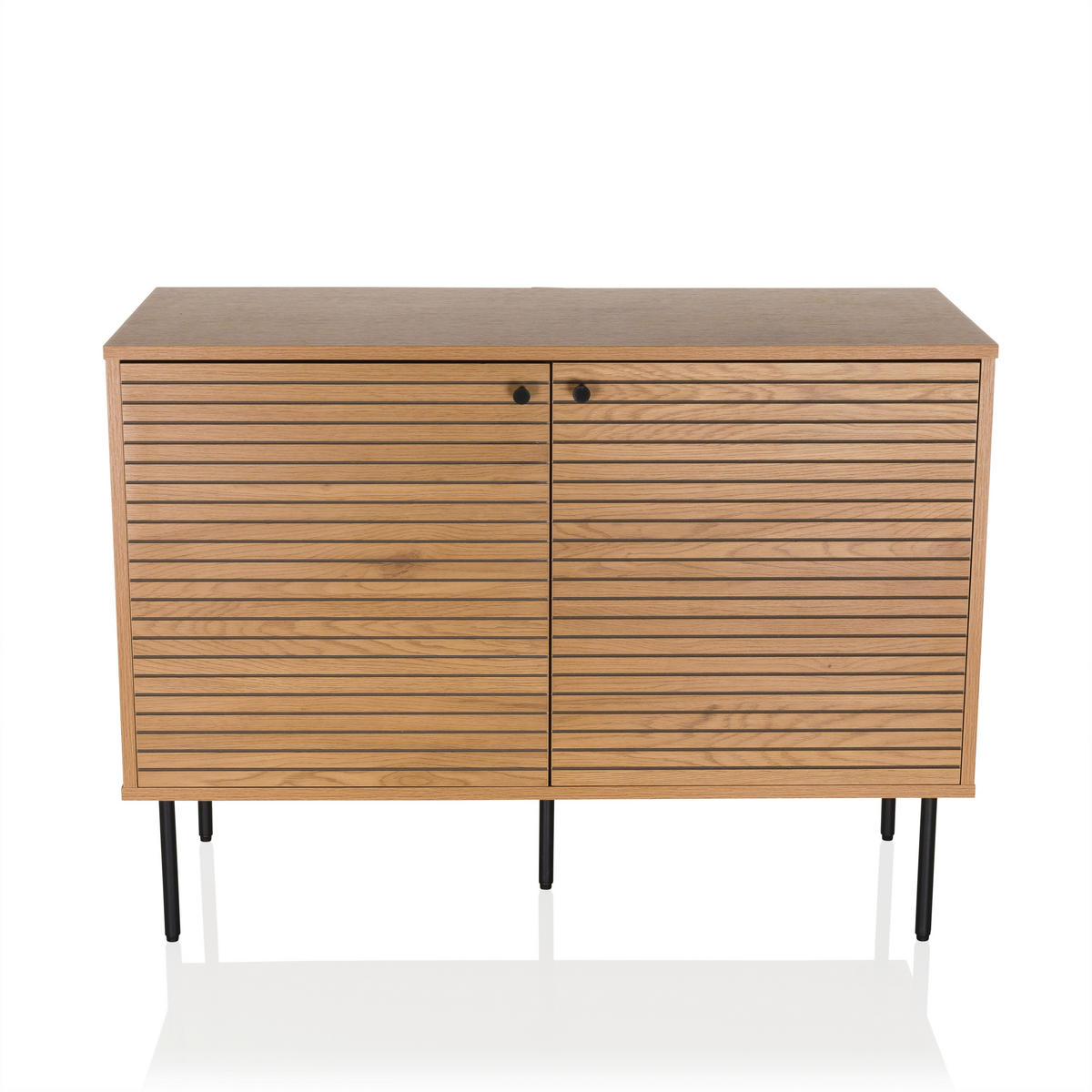 SIDEBOARD  in 100/74/40 cm  - Eichefarben/Schwarz, MODERN, Holzwerkstoff/Metall (100/74/40cm) - MID.YOU