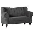 2-SITZER-SOFA  in Cord Dunkelgrau  - Dunkelgrau/Dunkelbraun, Design, Holz/Textil (168/96/75cm) - Ambia Home