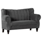 2-SITZER-SOFA  in Cord Dunkelgrau  - Dunkelgrau/Dunkelbraun, Design, Holz/Textil (168/96/75cm) - Ambia Home