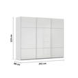 SCHWEBETÜRENSCHRANK  in Grau, Weiß  - Weiß/Grau, KONVENTIONELL, Glas/Holzwerkstoff (242/223/68cm) - Novel