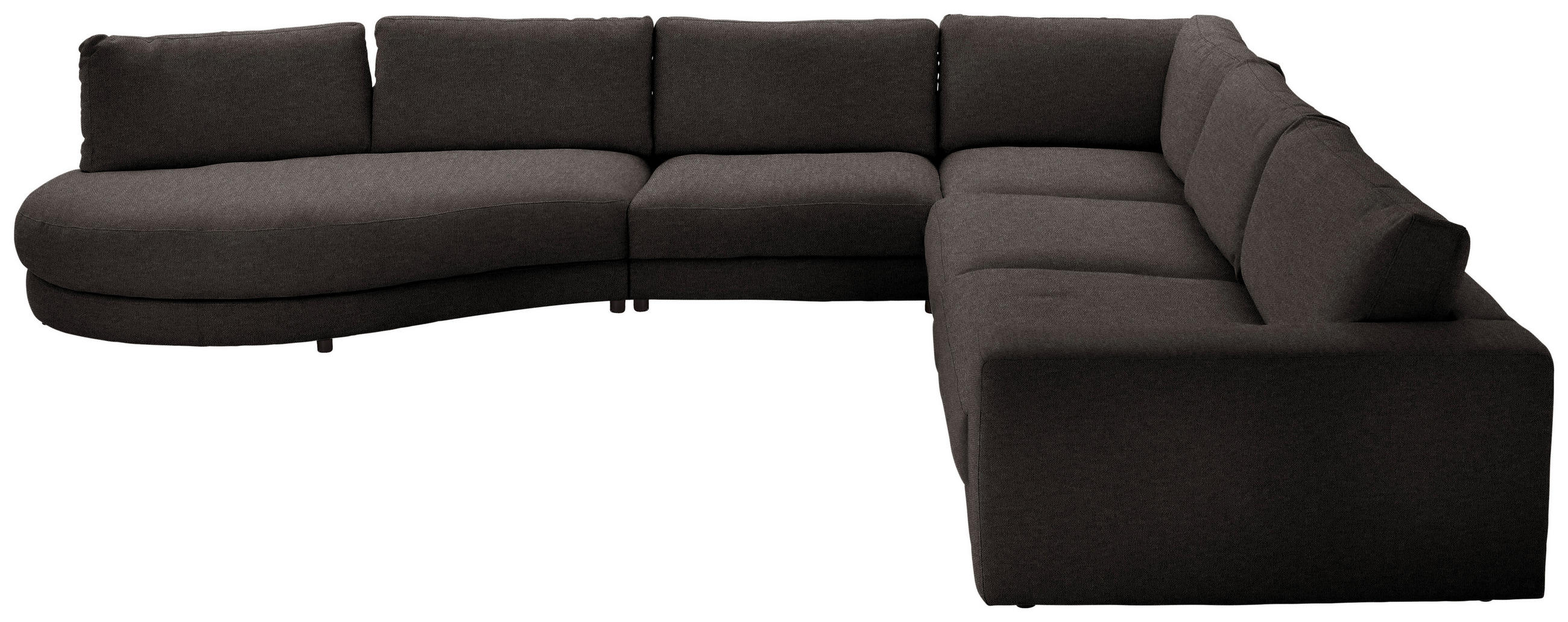 ECKSOFA in Flachgewebe Schwarz  - Schwarz, Design, Kunststoff/Textil (425/365cm) - Lomoco