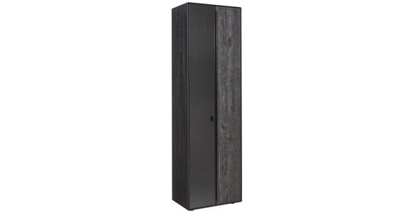 VITRINE in massiv Asteiche Schwarz, Eichefarben - Eichefarben/Anthrazit, Natur, Glas/Holz (62/205,5/39,5cm) - Valnatura