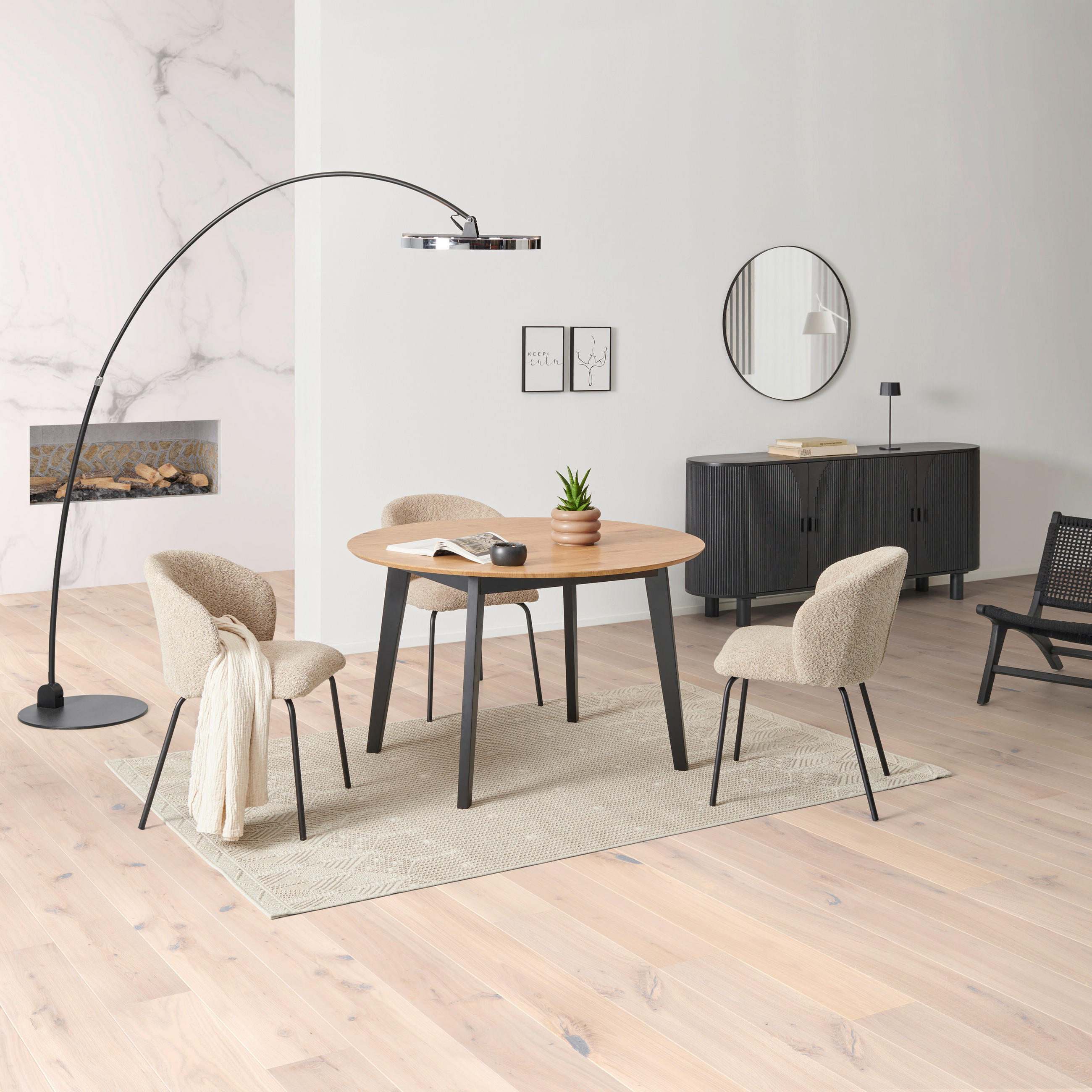 AUSZIEHTISCH in Holz, Holzwerkstoff  - Eichefarben/Schwarz, KONVENTIONELL, Holz/Holzwerkstoff (120-200/74/120cm) - MID.YOU