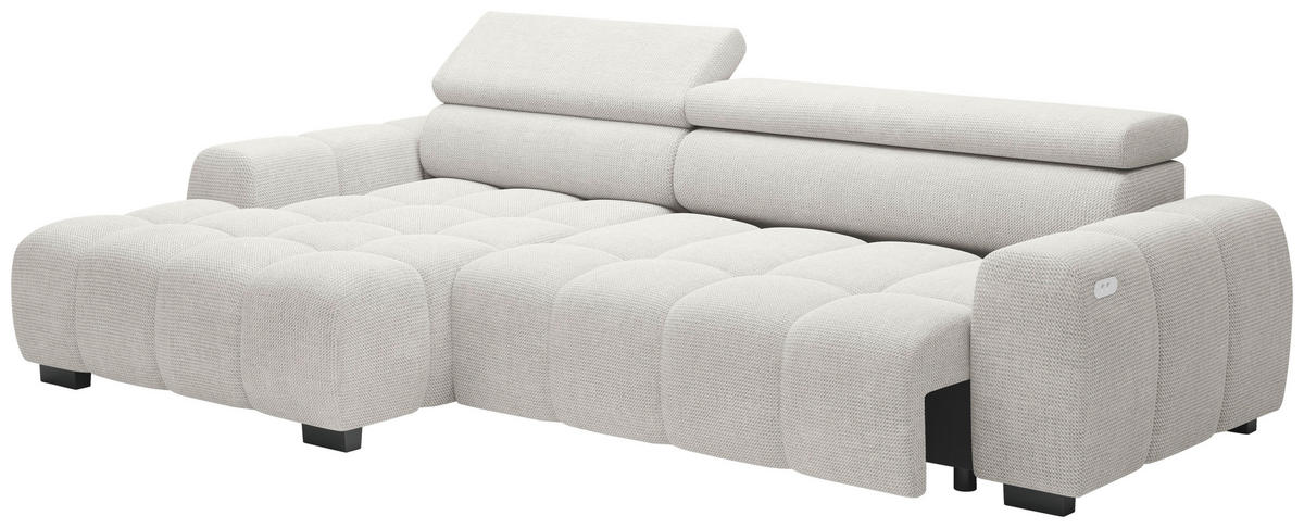 ECKSOFA in Webstoff Greige  - Greige/Schwarz, Trend, Kunststoff/Textil (168/285cm) - Livetastic