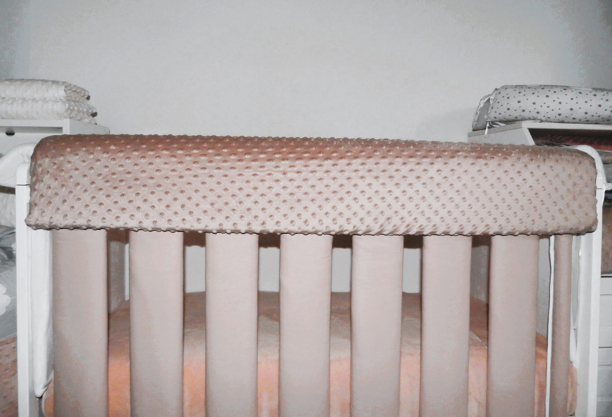 ZAŠTITNA OGRADICA ZA KREVET - bež, Osnovno, tekstil (120cm)