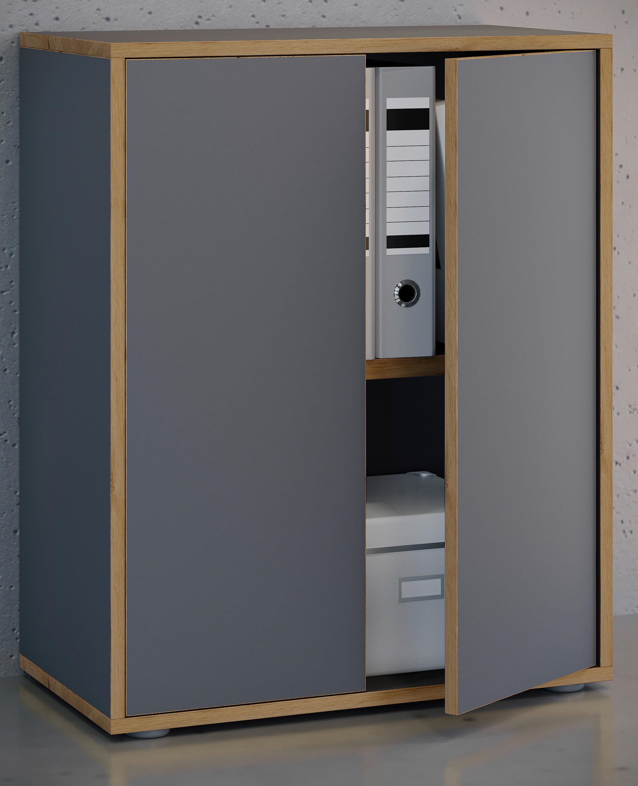 AKTENSCHRANK 60/74/33 cm  - Honigeiche/Anthrazit, Design, Holzwerkstoff (60/74/33cm) - MID.YOU