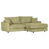 ECKSOFA Hellgrün Cord  - Schwarz/Hellgrün, Design, Kunststoff/Textil (240/175cm) - Landscape