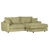 ECKSOFA in Cord Hellgrün  240/175 cm  - Schwarz/Hellgrün, Design, Kunststoff/Textil (240/175cm) - Landscape