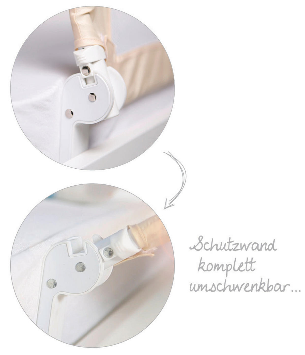 BETTSCHUTZGITTER 150/40 cm  - Beige, Basics, Textil/Metall (150/40cm) - Roba