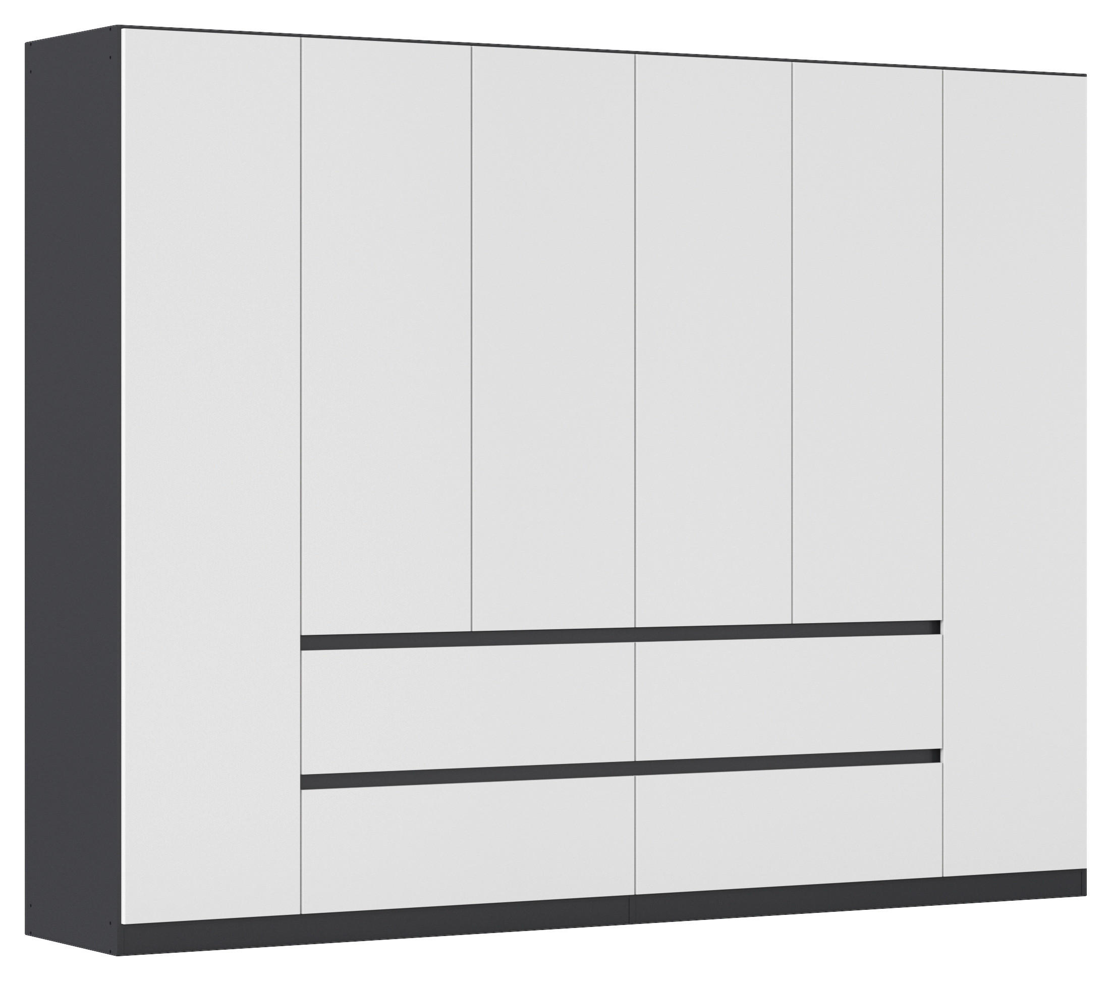 DREHTÜRENSCHRANK in Grau, Weiss  - Weiss/Grau, Basics, Holzwerkstoff (271/210/54cm) - Rauch Möbel
