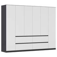 DREHTÜRENSCHRANK in Grau, Weiss  - Weiss/Grau, Basics, Holzwerkstoff (271/210/54cm) - Rauch Möbel