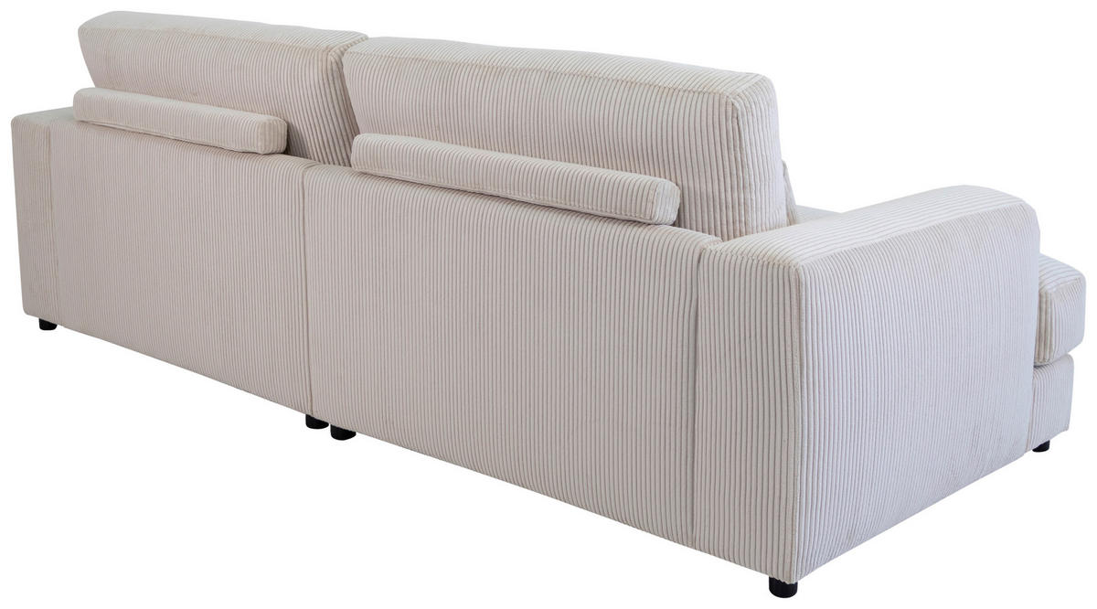 MEGASOFA  in Cord Creme  - Creme/Schwarz, MODERN, Kunststoff/Textil (260/85/112cm) - Lomoco