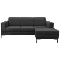 ECKSOFA in Webstoff Anthrazit  214/146 cm  - Anthrazit/Schwarz, Design, Textil/Metall (214/146cm) - LOOKS by W.Joop