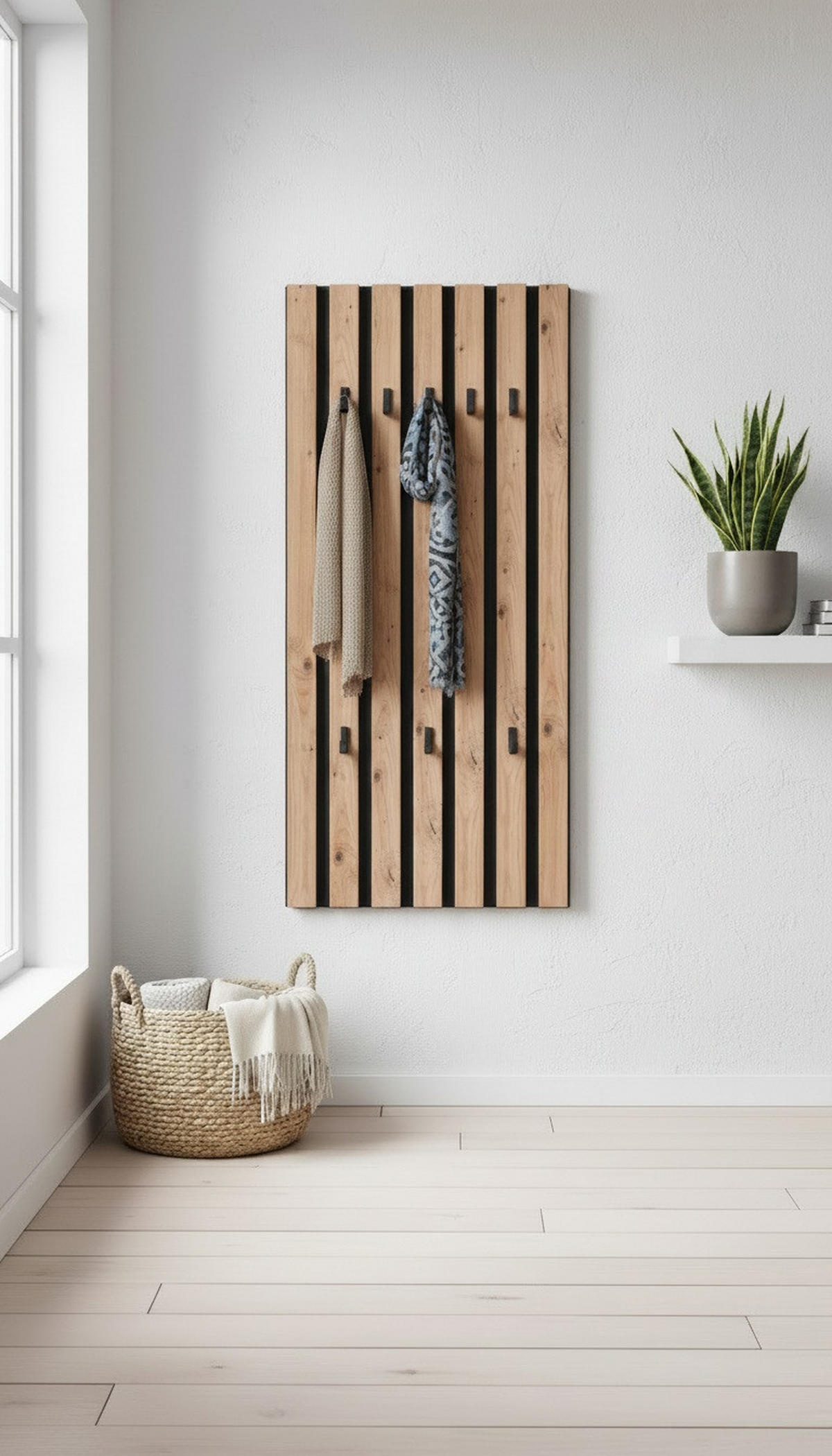 WANDGARDEROBE  in Schwarz, Eiche Artisan  - Schwarz/Eiche Artisan, Design, Holzwerkstoff (45/90/4cm) - Xora